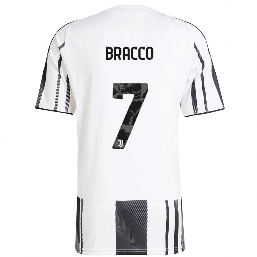 Danxen Kobiety Luca Bracco #7 Biały Czarny Domowa Koszulka 2025/26 Koszulki Klubowe