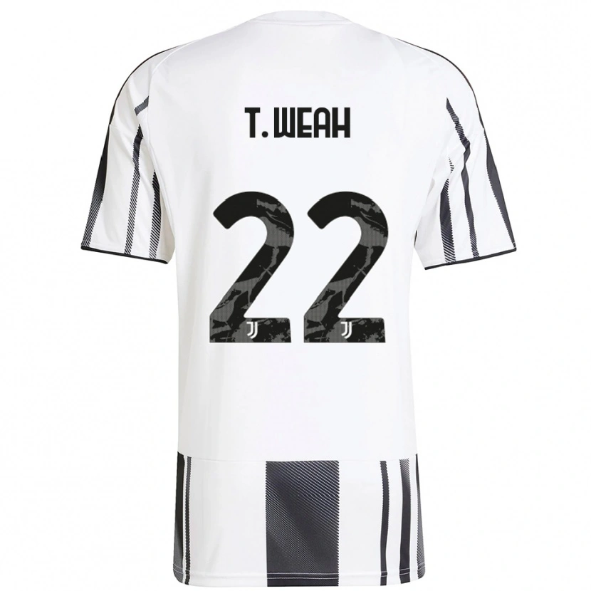 Danxen Kobiety Timothy Weah #22 Biały Czarny Domowa Koszulka 2025/26 Koszulki Klubowe