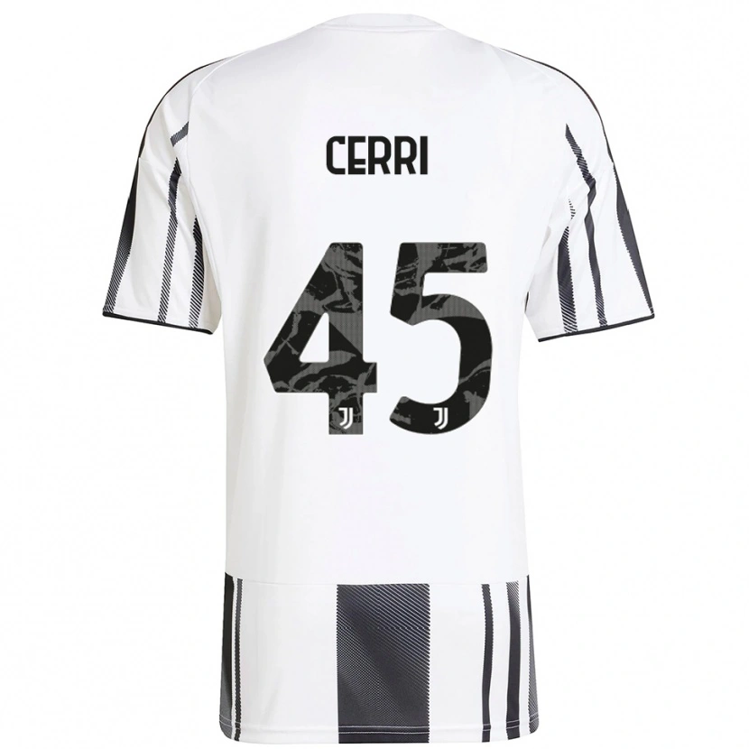 Danxen Kobiety Leonardo Cerri #45 Biały Czarny Domowa Koszulka 2025/26 Koszulki Klubowe