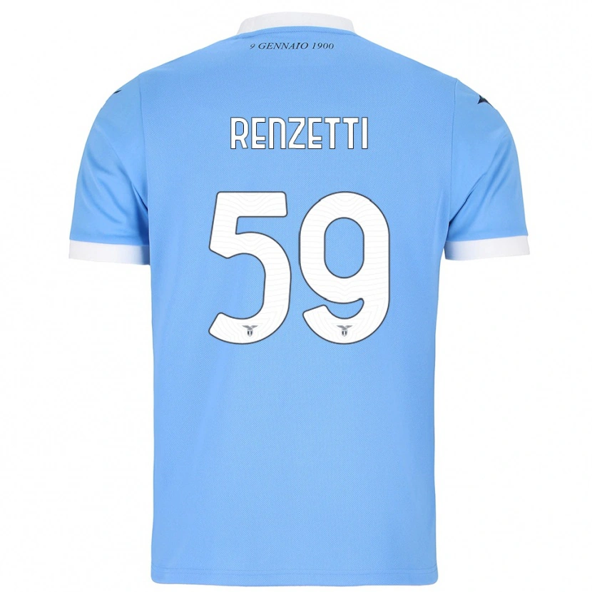Danxen Kobiety Davide Renzetti #59 Błękitny Biały Domowa Koszulka 2025/26 Koszulki Klubowe