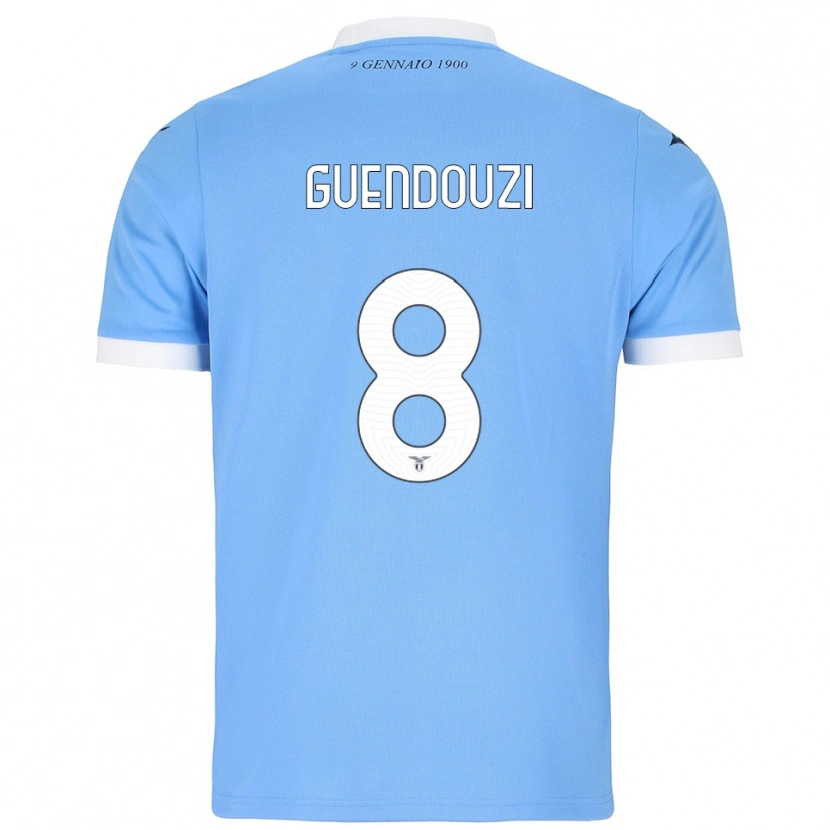 Danxen Kobiety Mattéo Guendouzi #8 Błękitny Biały Domowa Koszulka 2025/26 Koszulki Klubowe