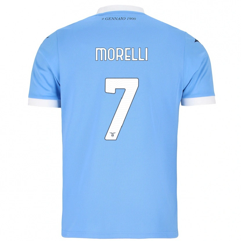 Danxen Kobiety Matteo Morelli #7 Błękitny Biały Domowa Koszulka 2025/26 Koszulki Klubowe