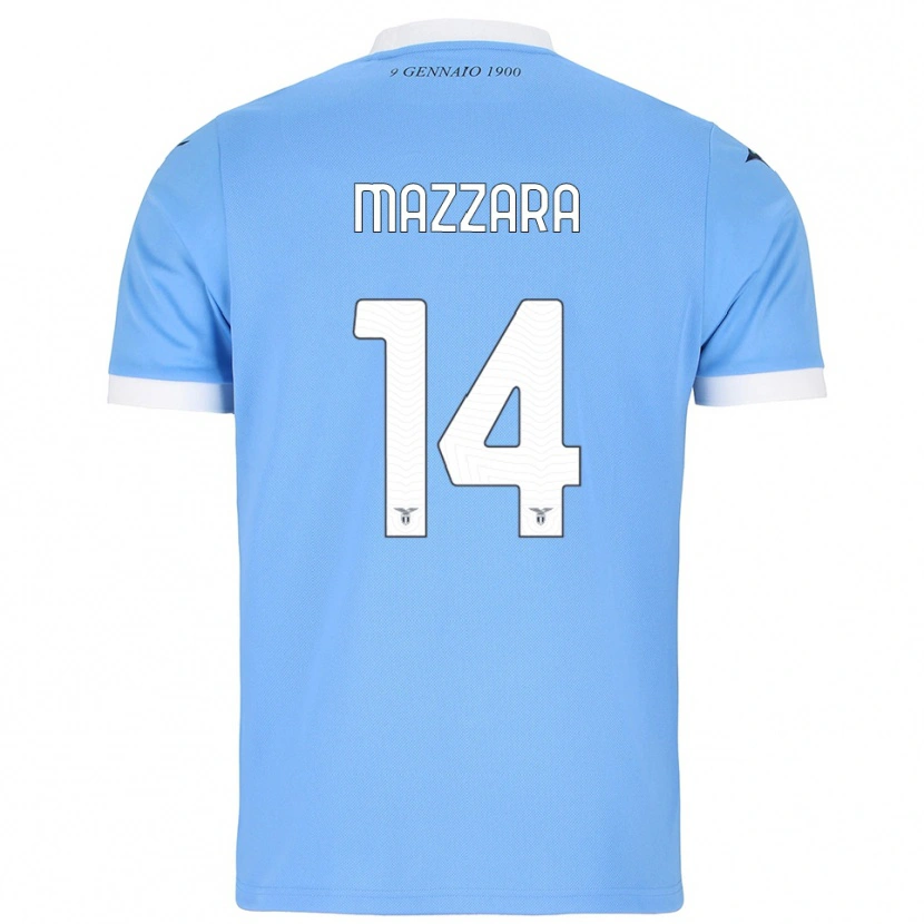 Danxen Kobiety Matteo Mazzara #14 Błękitny Biały Domowa Koszulka 2025/26 Koszulki Klubowe