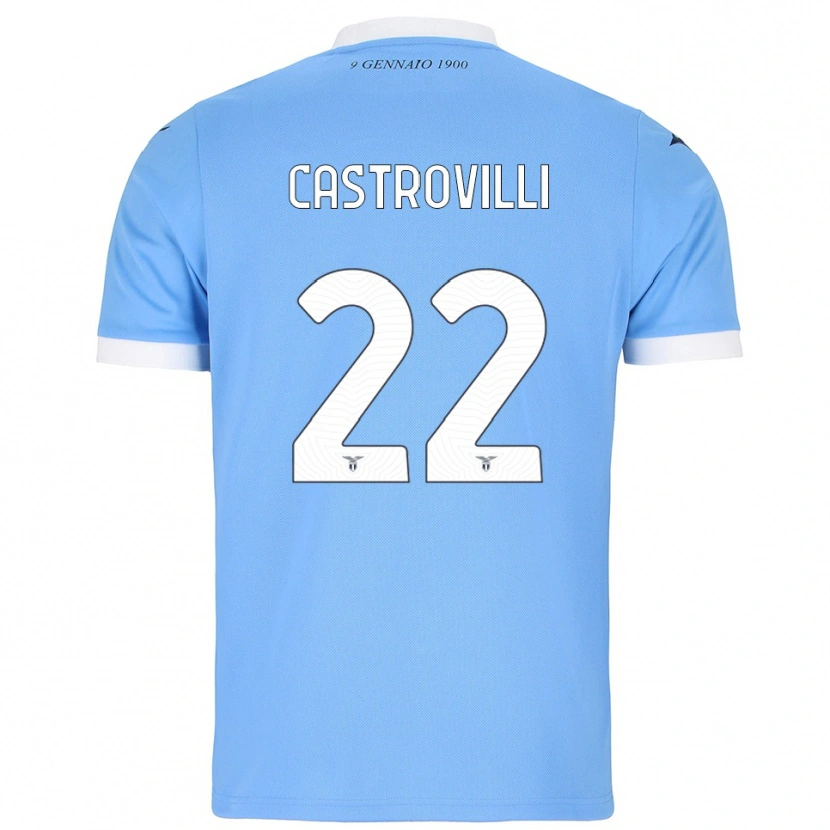 Danxen Kobiety Gaetano Castrovilli #22 Błękitny Biały Domowa Koszulka 2025/26 Koszulki Klubowe