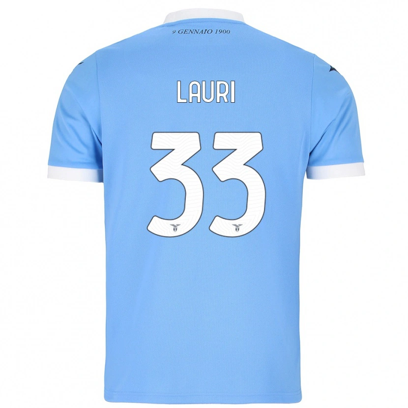 Danxen Kobiety Giacomo Lauri #33 Błękitny Biały Domowa Koszulka 2025/26 Koszulki Klubowe