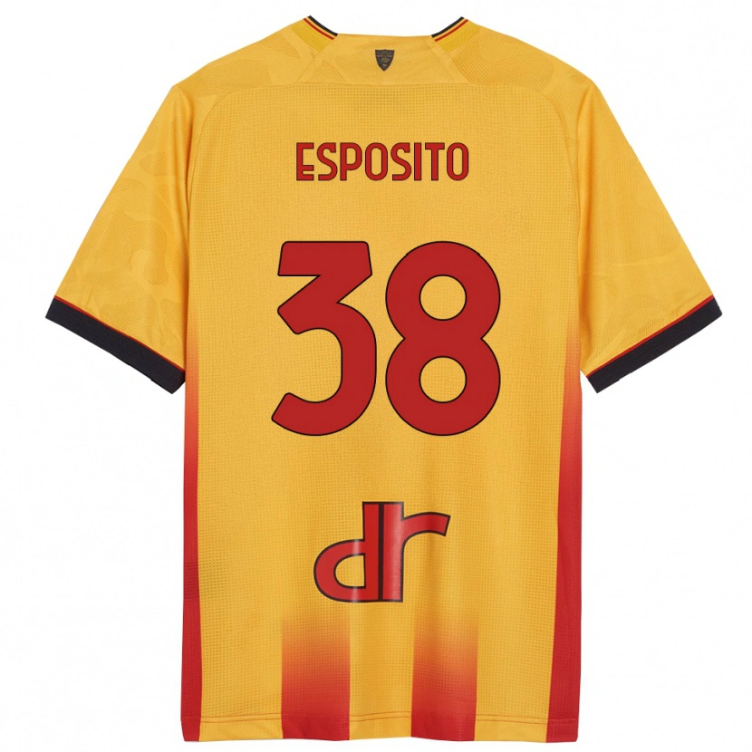 Danxen Kobiety Pasquale Esposito #38 Żółty Pomarańczowy Domowa Koszulka 2025/26 Koszulki Klubowe