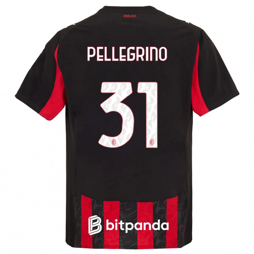 Danxen Kobiety Marco Pellegrino #31 Czerwony Czarny Domowa Koszulka 2025/26 Koszulki Klubowe