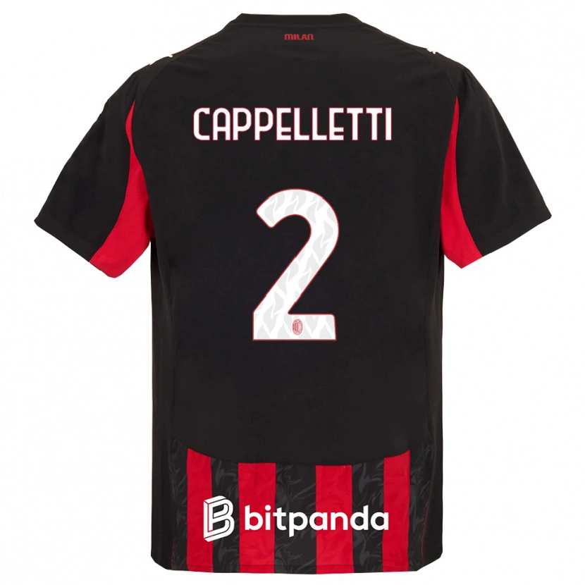 Danxen Kobiety Mattia Cappelletti #2 Czerwony Czarny Domowa Koszulka 2025/26 Koszulki Klubowe