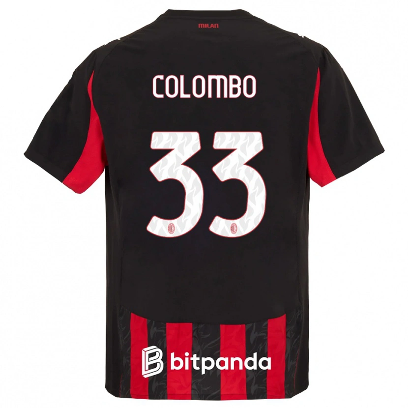 Danxen Kobiety Federico Colombo #33 Czerwony Czarny Domowa Koszulka 2025/26 Koszulki Klubowe