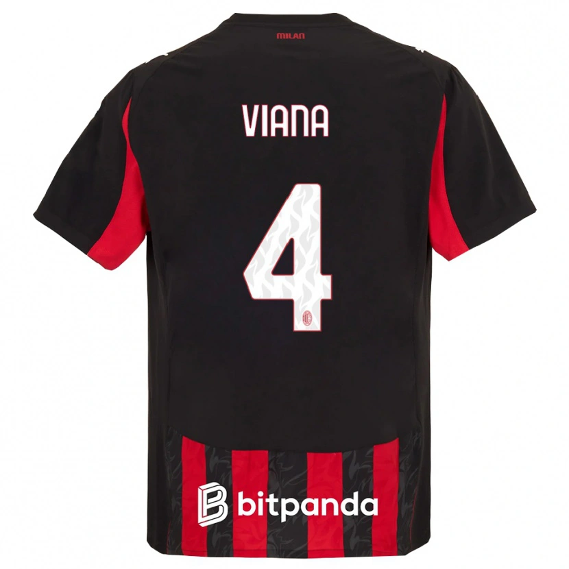 Danxen Kobiety Viana Seedorf #4 Czerwony Czarny Domowa Koszulka 2025/26 Koszulki Klubowe