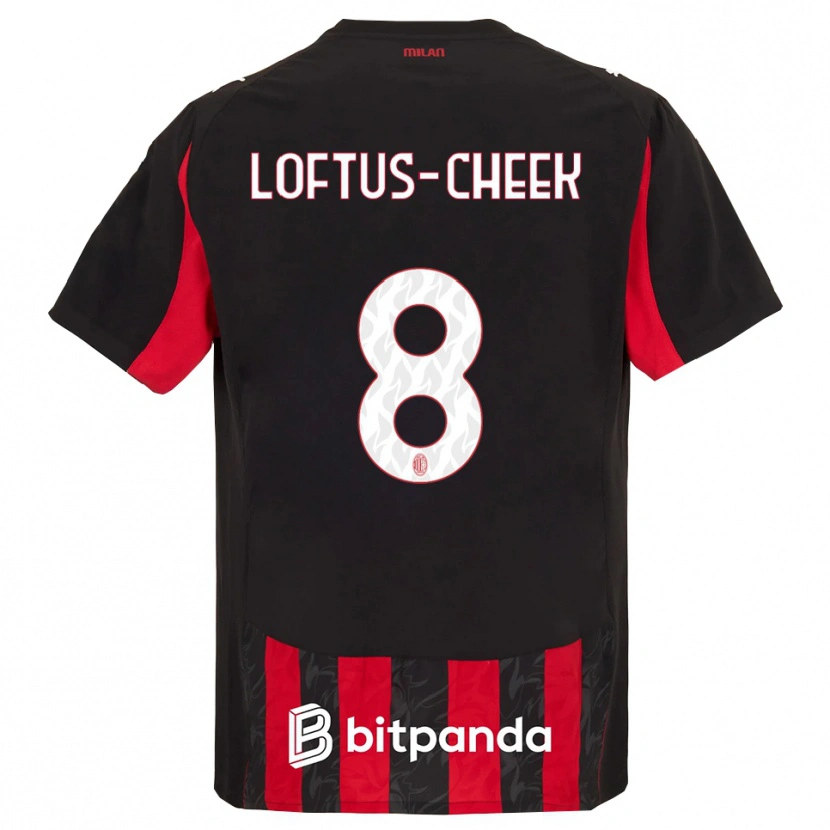 Danxen Kobiety Ruben Loftus-Cheek #8 Czerwony Czarny Domowa Koszulka 2025/26 Koszulki Klubowe