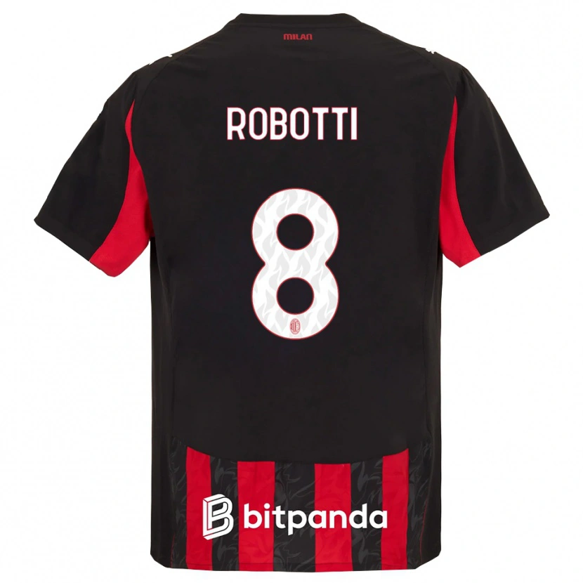 Danxen Kobiety Giovanni Robotti #8 Czerwony Czarny Domowa Koszulka 2025/26 Koszulki Klubowe