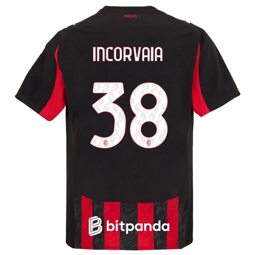 Danxen Kobiety Giovanni Incorvaia #38 Czerwony Czarny Domowa Koszulka 2025/26 Koszulki Klubowe