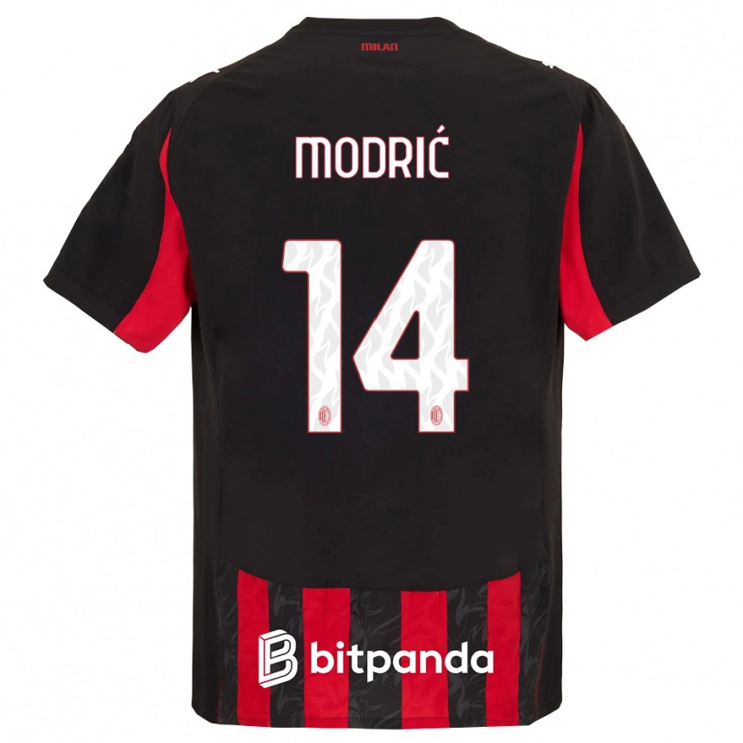 Danxen Kobiety Luka Modrić #14 Czerwony Czarny Domowa Koszulka 2025/26 Koszulki Klubowe