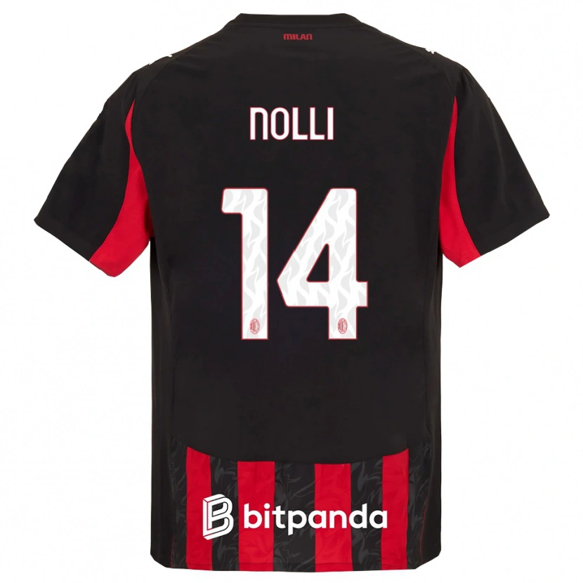 Danxen Kobiety Luca Nolli #14 Czerwony Czarny Domowa Koszulka 2025/26 Koszulki Klubowe