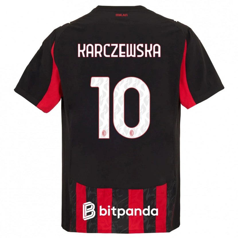 Danxen Kobiety Nikola Karczewska #10 Czerwony Czarny Domowa Koszulka 2025/26 Koszulki Klubowe