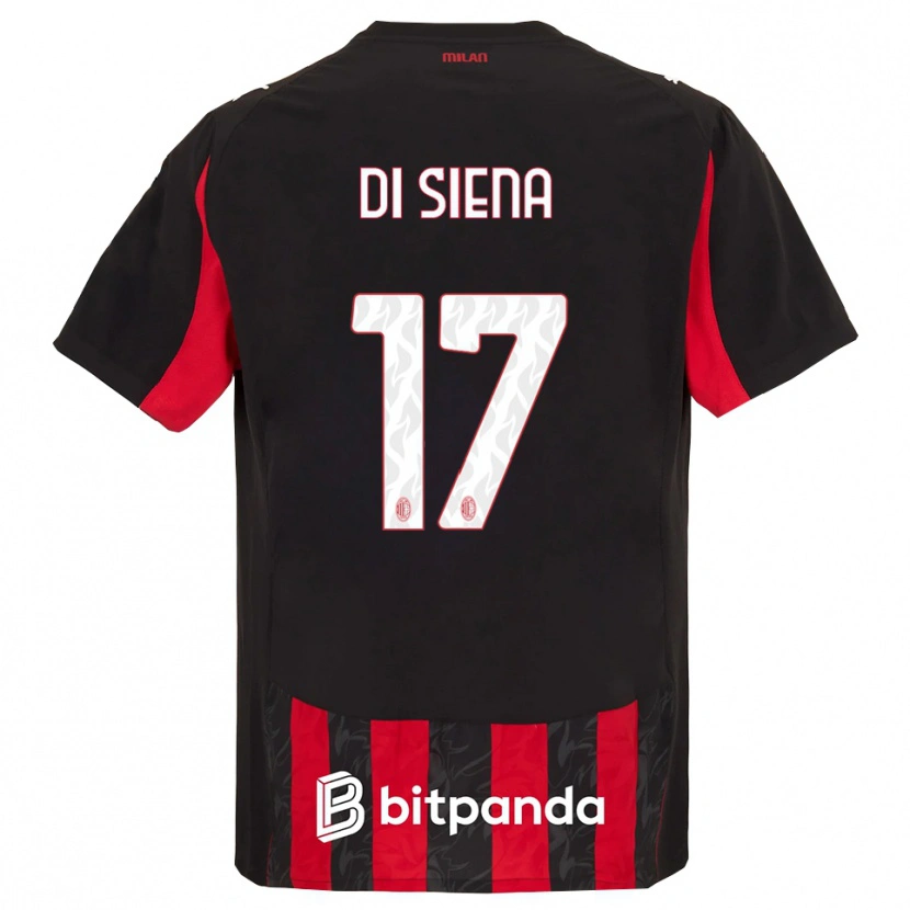 Danxen Kobiety Andrea Di Siena #17 Czerwony Czarny Domowa Koszulka 2025/26 Koszulki Klubowe
