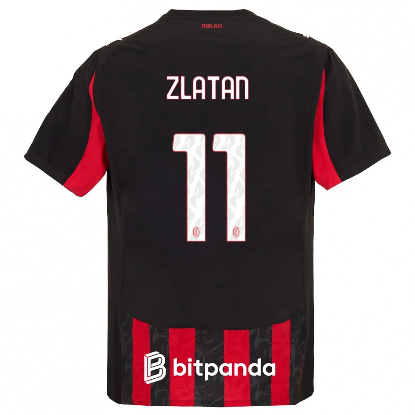 Danxen Kobiety Zlatan Ibrahimovic #11 Czerwony Czarny Domowa Koszulka 2025/26 Koszulki Klubowe