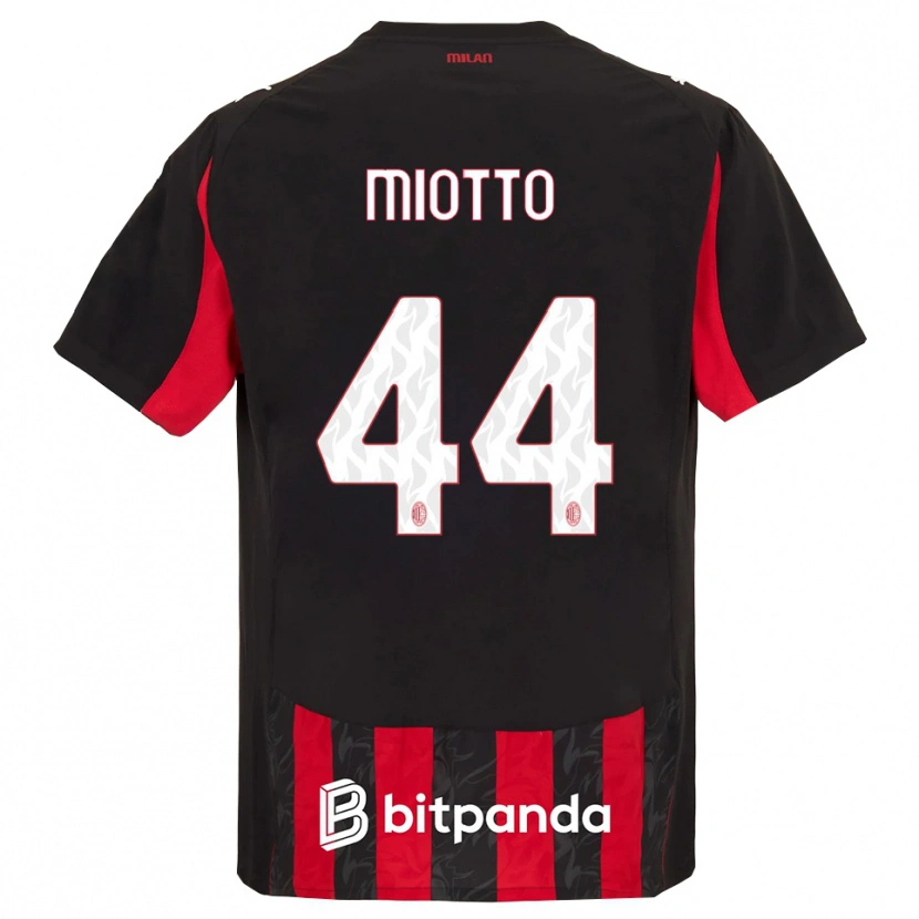Danxen Kobiety Giorgia Miotto #44 Czerwony Czarny Domowa Koszulka 2025/26 Koszulki Klubowe