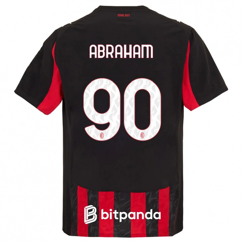 Danxen Kobiety Tammy Abraham #90 Czerwony Czarny Domowa Koszulka 2025/26 Koszulki Klubowe