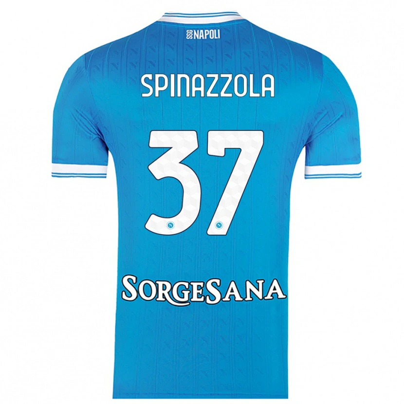 Danxen Kobiety Leonardo Spinazzola #37 Błękitny Biały Domowa Koszulka 2025/26 Koszulki Klubowe