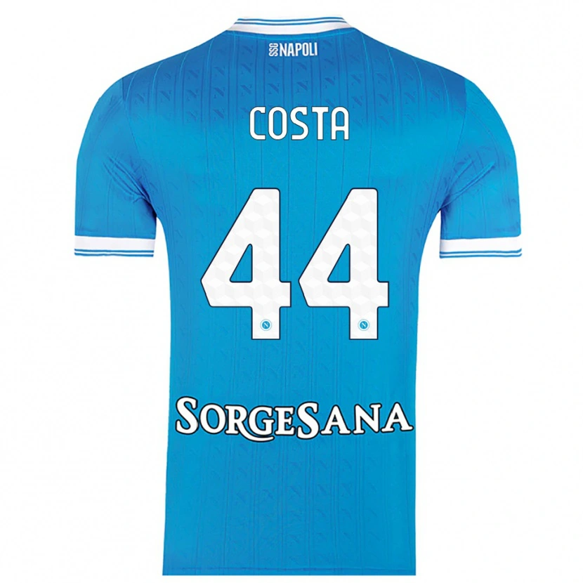 Danxen Kobiety Filippo Costa #44 Błękitny Biały Domowa Koszulka 2025/26 Koszulki Klubowe