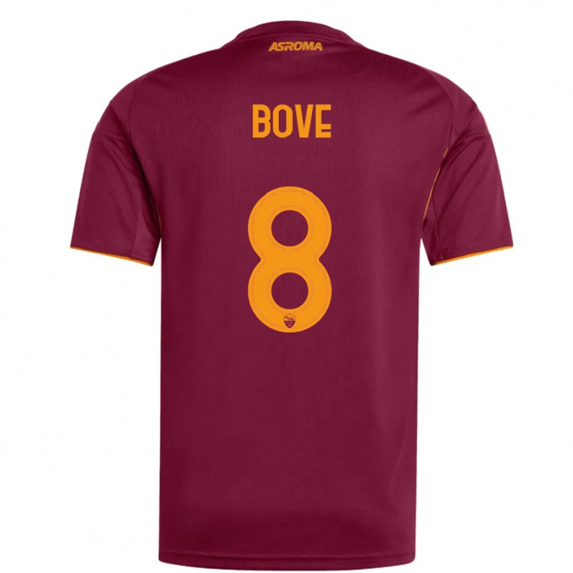 Danxen Kobiety Edoardo Bove #8 Burgundowy Pomarańczowy Domowa Koszulka 2025/26 Koszulki Klubowe