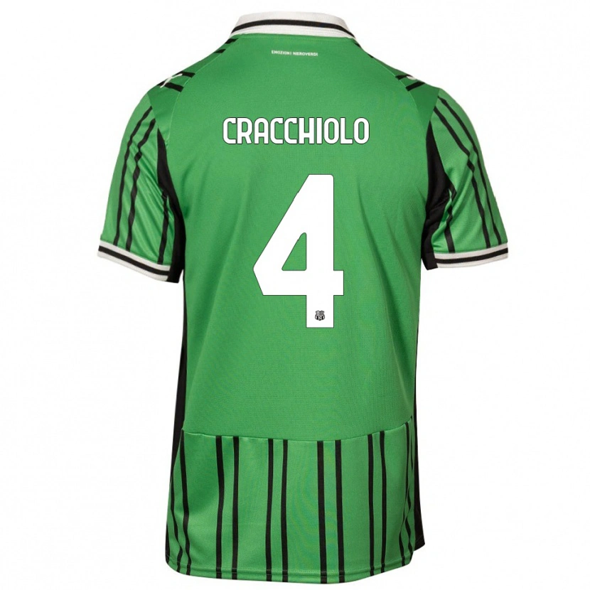 Danxen Kobiety Leonardo Cracchiolo #4 Zielony Czarny Domowa Koszulka 2025/26 Koszulki Klubowe