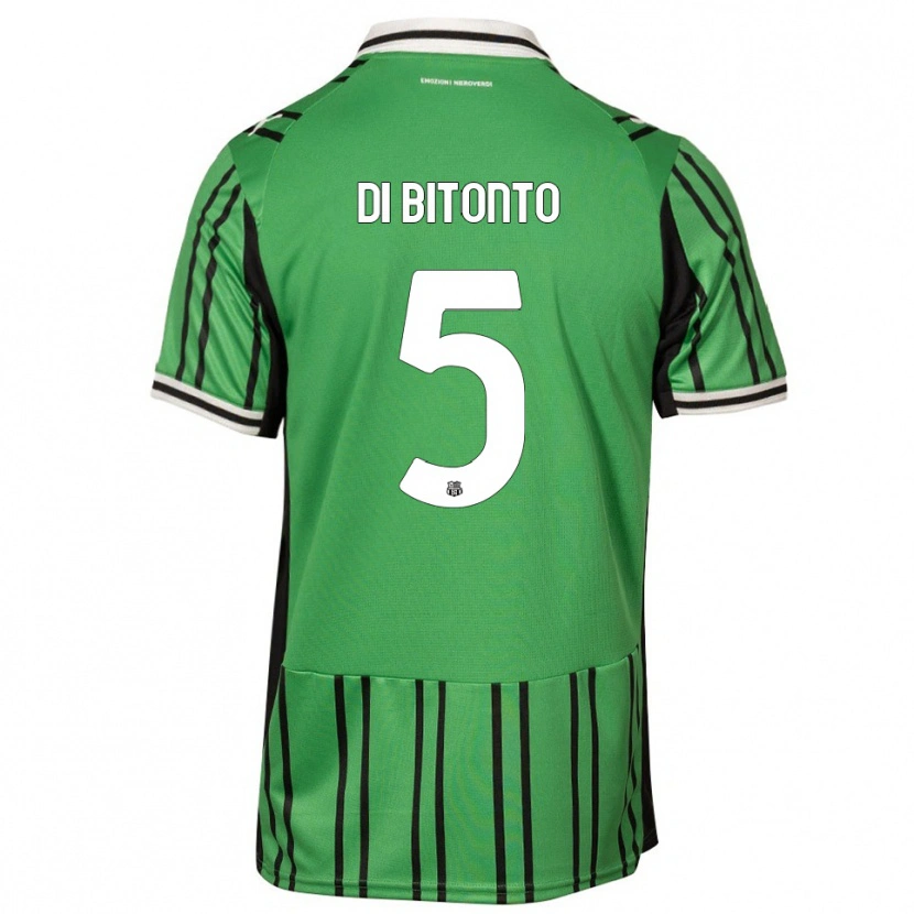 Danxen Kobiety Alessandro Di Bitonto #5 Zielony Czarny Domowa Koszulka 2025/26 Koszulki Klubowe