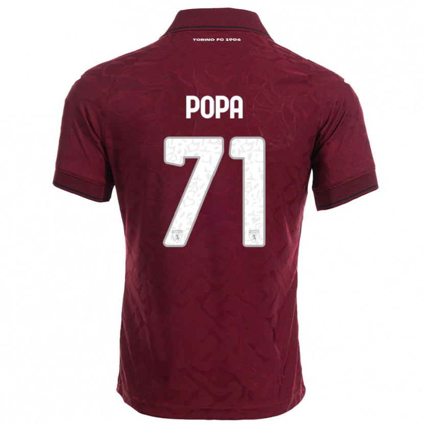 Danxen Kobiety Mihai Popa #71 Burgundowy Biały Domowa Koszulka 2025/26 Koszulki Klubowe