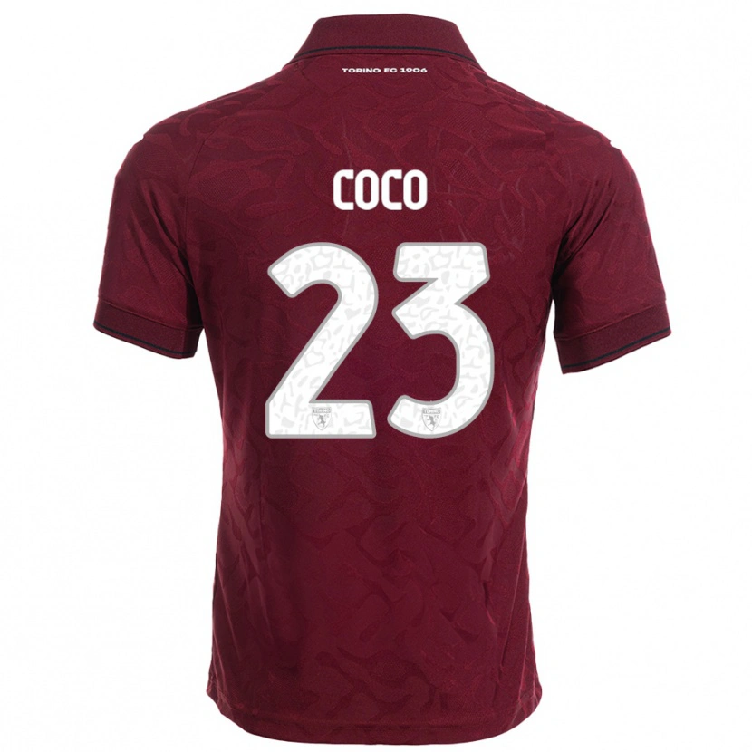 Danxen Kobiety Saúl Coco #23 Burgundowy Biały Domowa Koszulka 2025/26 Koszulki Klubowe