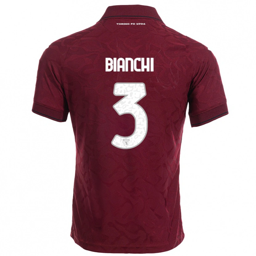 Danxen Kobiety Riccardo Bianchi #3 Burgundowy Biały Domowa Koszulka 2025/26 Koszulki Klubowe