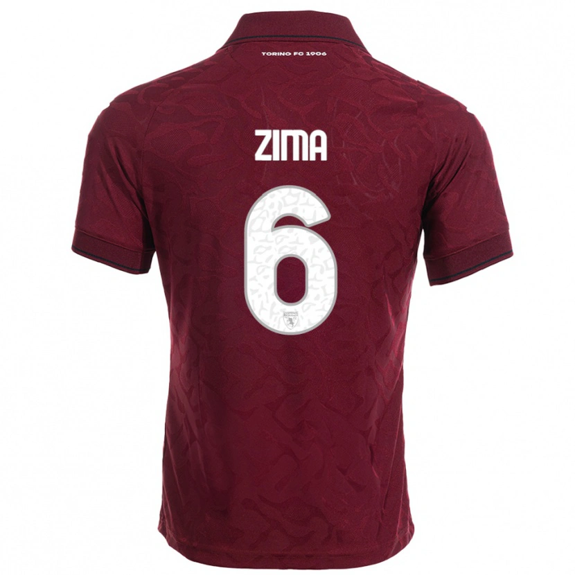 Danxen Kobiety David Zima #6 Burgundowy Biały Domowa Koszulka 2025/26 Koszulki Klubowe