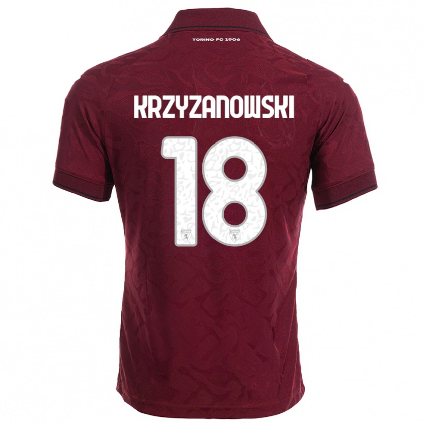 Danxen Kobiety Jakub Krzyzanowski #18 Burgundowy Biały Domowa Koszulka 2025/26 Koszulki Klubowe