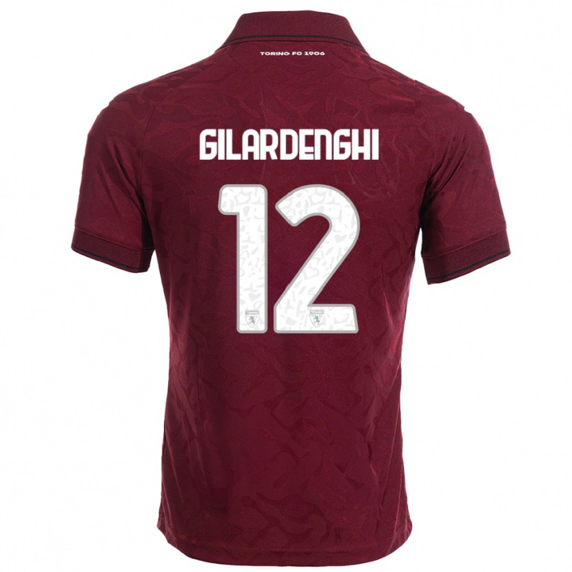 Danxen Kobiety Riccardo Gilardenghi #12 Burgundowy Biały Domowa Koszulka 2025/26 Koszulki Klubowe