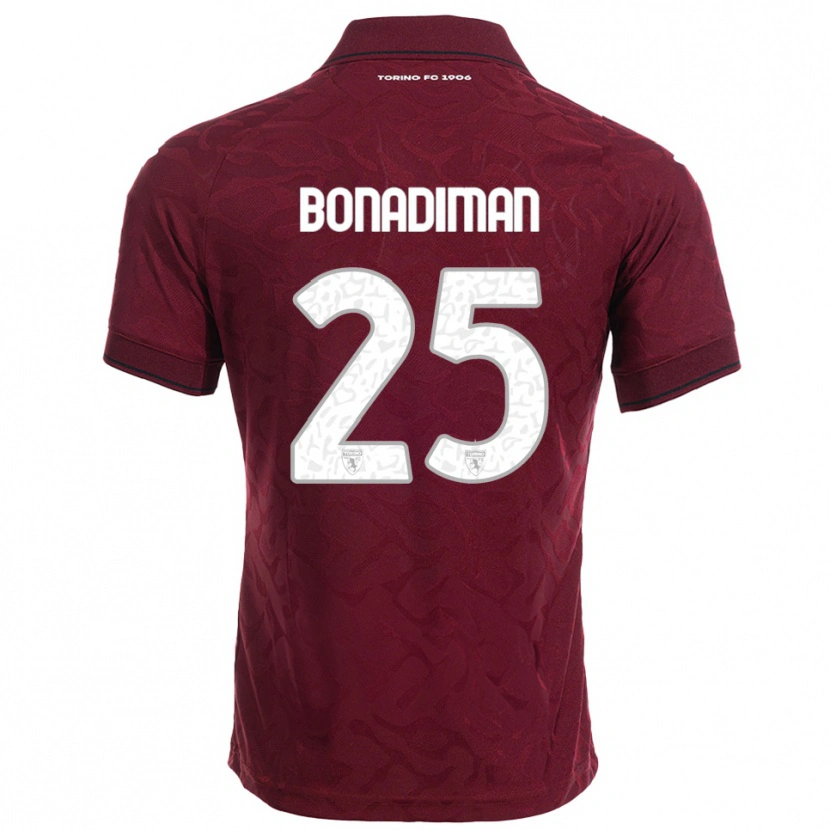 Danxen Kobiety Matteo Bonadiman #25 Burgundowy Biały Domowa Koszulka 2025/26 Koszulki Klubowe