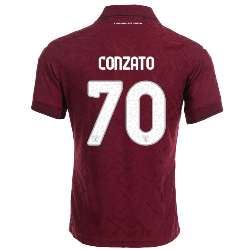 Danxen Kobiety Filippo Conzato #70 Burgundowy Biały Domowa Koszulka 2025/26 Koszulki Klubowe