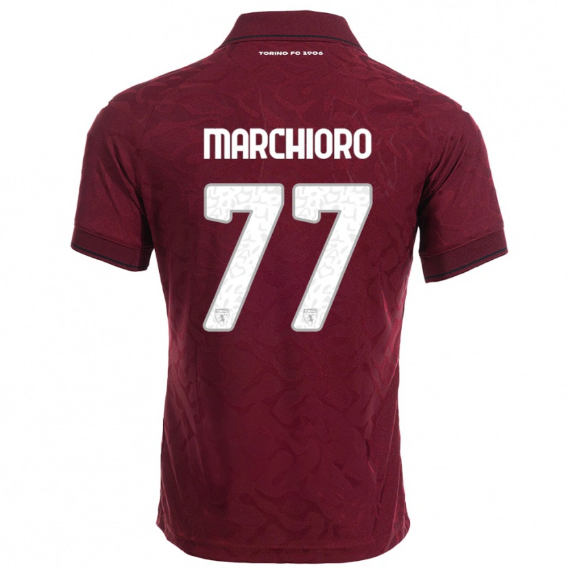 Danxen Kobiety Raffaele Marchioro #77 Burgundowy Biały Domowa Koszulka 2025/26 Koszulki Klubowe