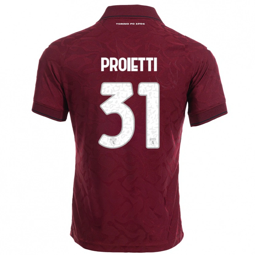 Danxen Kobiety Riccardo Proietti #31 Burgundowy Biały Domowa Koszulka 2025/26 Koszulki Klubowe