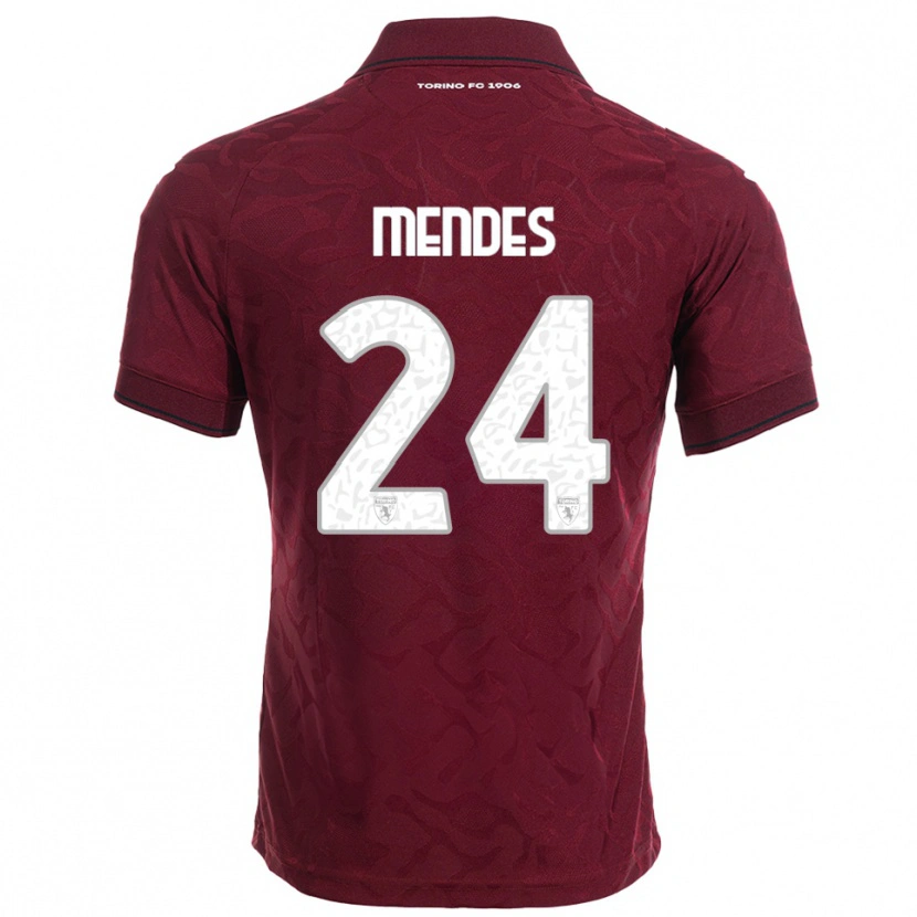 Danxen Kobiety Rodrigo Mendes #24 Burgundowy Biały Domowa Koszulka 2025/26 Koszulki Klubowe