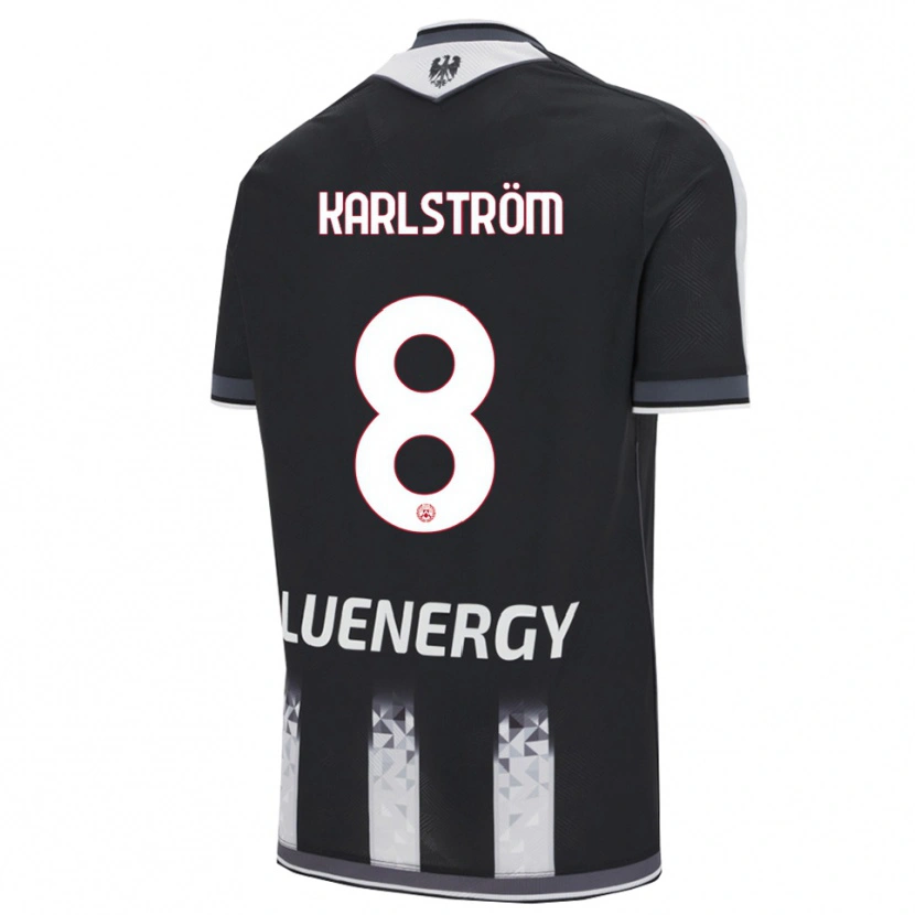 Danxen Kobiety Jesper Karlström #8 Czarny Biały Domowa Koszulka 2025/26 Koszulki Klubowe