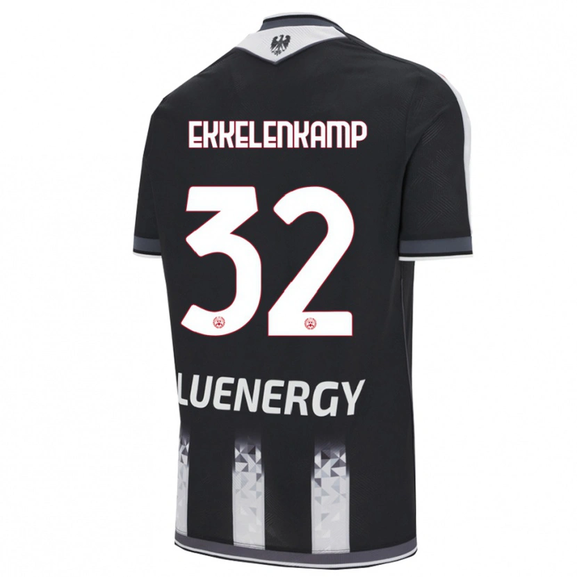 Danxen Kobiety Jurgen Ekkelenkamp #32 Czarny Biały Domowa Koszulka 2025/26 Koszulki Klubowe