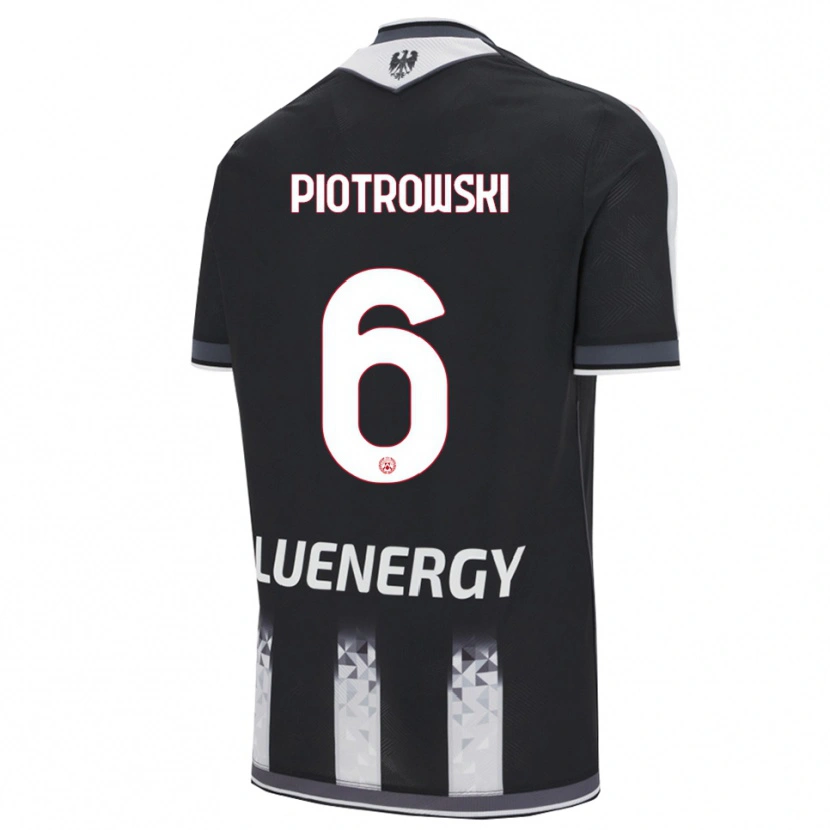 Danxen Kobiety Jakub Piotrowski #6 Czarny Biały Domowa Koszulka 2025/26 Koszulki Klubowe