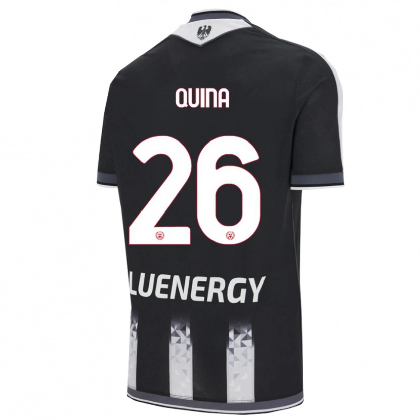 Danxen Kobiety Domingos Quina #26 Czarny Biały Domowa Koszulka 2025/26 Koszulki Klubowe