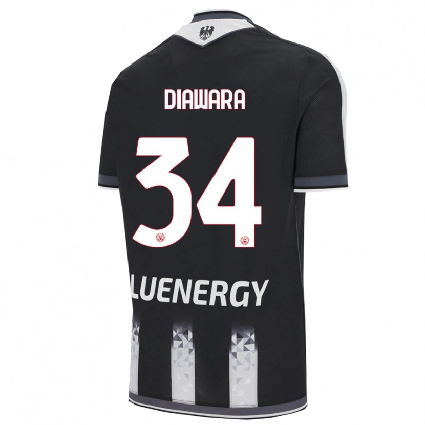 Danxen Kobiety Sekou Diawara #34 Czarny Biały Domowa Koszulka 2025/26 Koszulki Klubowe