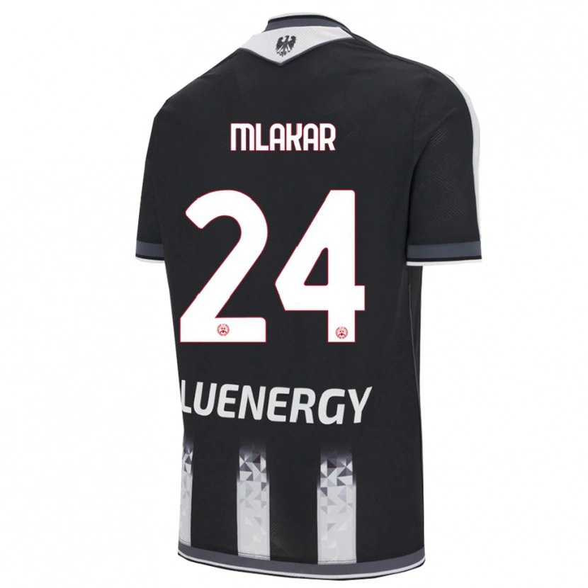 Danxen Kobiety Lorenzo Mlakar #24 Czarny Biały Domowa Koszulka 2025/26 Koszulki Klubowe