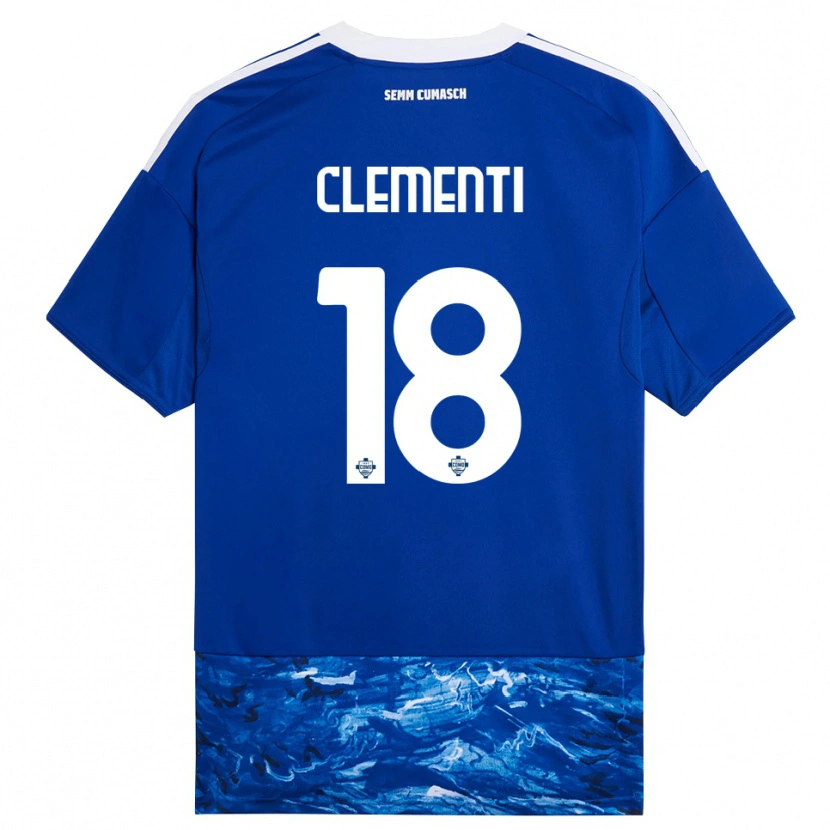 Danxen Kobiety Thomas Clementi #18 Niebieski Biały Domowa Koszulka 2025/26 Koszulki Klubowe