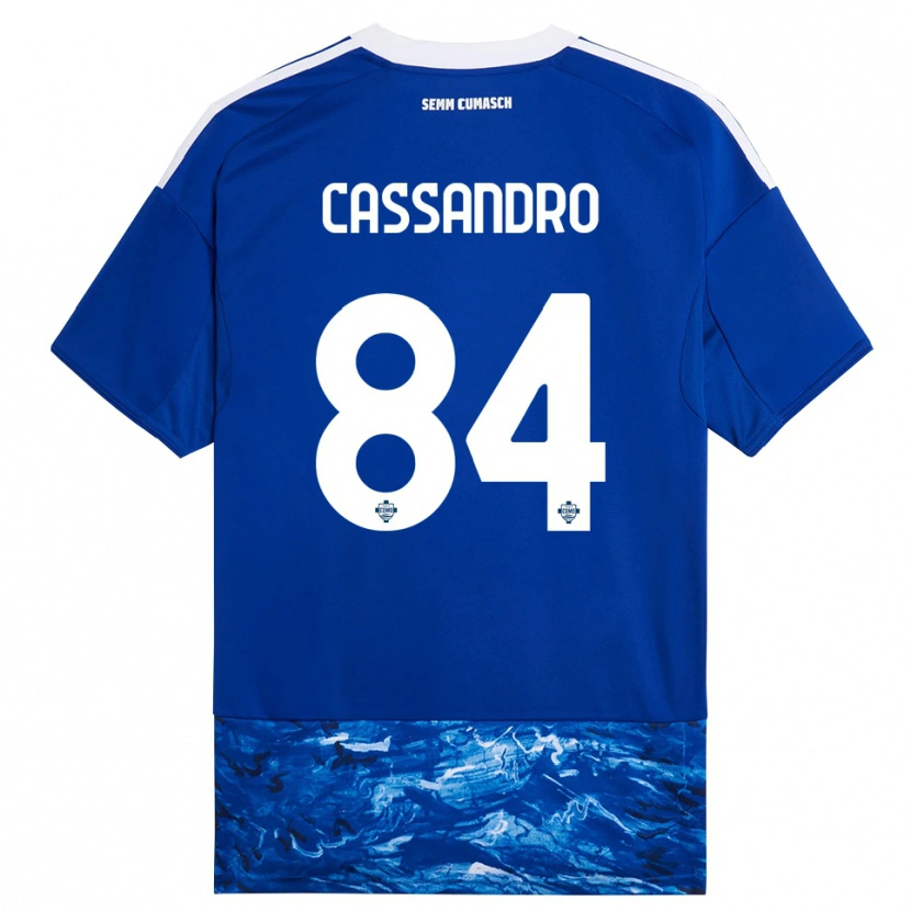 Danxen Kobiety Tommaso Cassandro #84 Niebieski Biały Domowa Koszulka 2025/26 Koszulki Klubowe