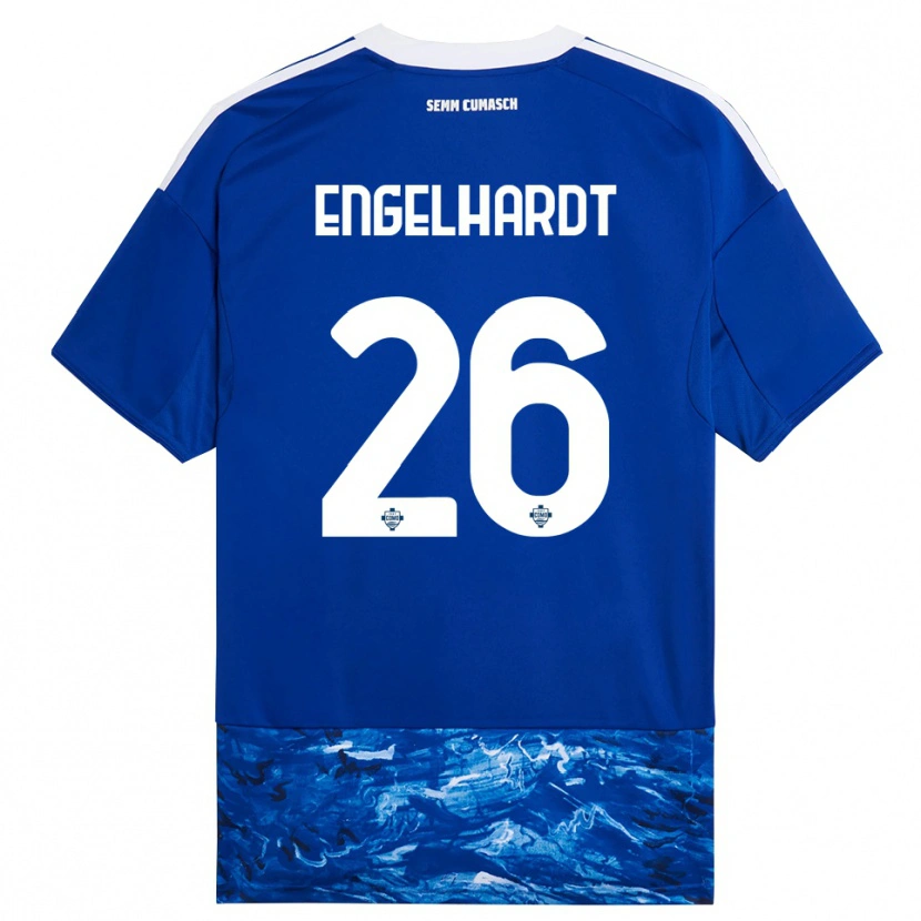 Danxen Kobiety Yannik Engelhardt #26 Niebieski Biały Domowa Koszulka 2025/26 Koszulki Klubowe
