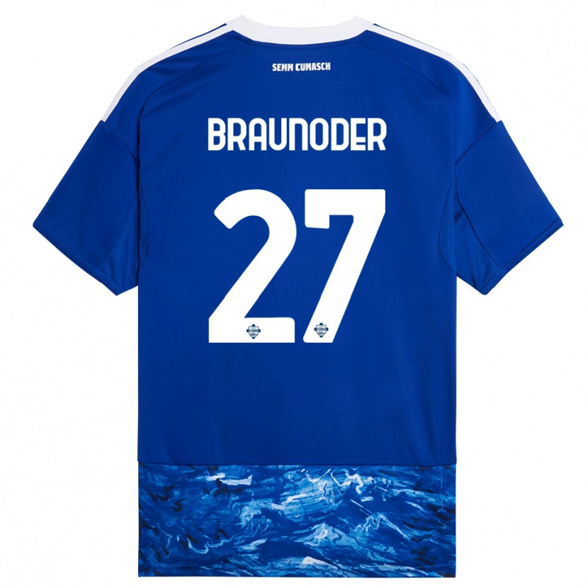 Danxen Kobiety Matthias Braunöder #27 Niebieski Biały Domowa Koszulka 2025/26 Koszulki Klubowe